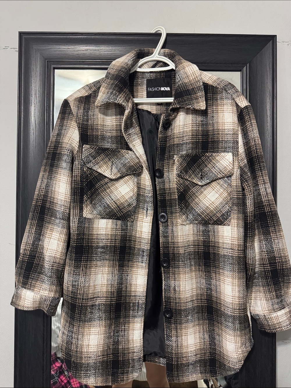 Fashion nova oversized Plaid Jacket